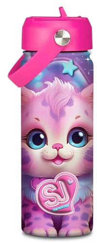 Generico Borraccia Termica con Beccuccio sjgang girl, Design Gattino, Rosa e Viola, Modello 2026