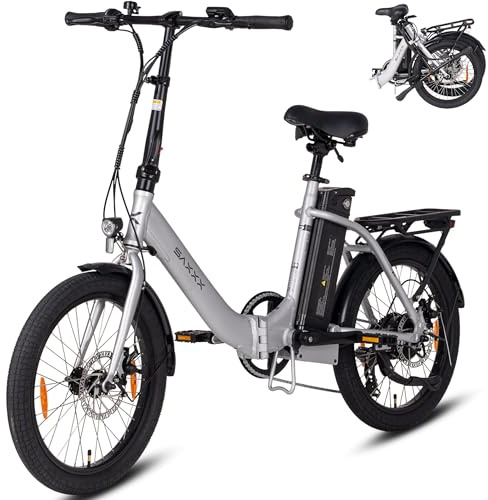 SAXXX E Bike Klapprad 20 Zoll mit 36V 13Ah Akku，90KM Lange Range | Elektro Klapprad mit 7 Gang Kettenschaltung, Scheibenbremsen， Elektrofahrrad Pedelec 25 km/h für Herren Damen