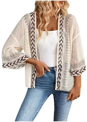 Chiffon Kimono Cardigans for Women Loose Lightweight Open Front Kimono Cover ups for Ladies Summer Dressy Top Print Beach Cardigan Capes Sheer Loose Blouse Tops