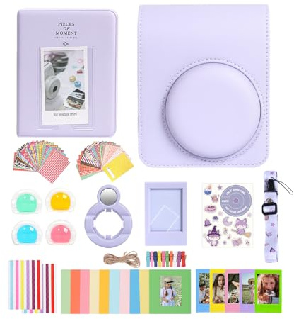 Aisnyho Kit d'accessoires pour appareil photo instantané Instax Mini 13, y compris étui, album photo et cadres, filtre coloré, objectif selfie, autocollant à faire soi-même, cadre à suspendre au mur