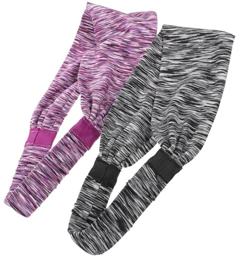 2 Stück Elastische Sport Stirnbänder aus Polyester für Damen | Schweißabsorbierend, Praktisch und Dehnbar, für Yoga und Lauftraining, Buntes Haarband