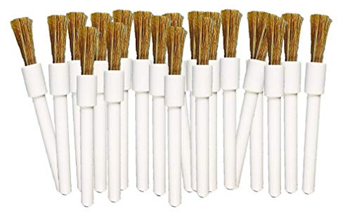 Rundpinsel 68 mm lang, 20 Stück-Packung, Universalpinsel | Naturborsten-Pinsel für Haushalt, Kunst, Hobby, Schule und Handwerk