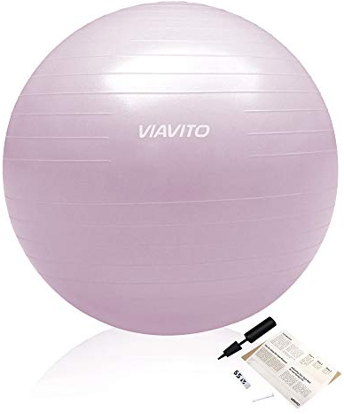 VIAVITO Studio Ballon de Gymnastique Anti-éclatement Rose poudré 55 cm 500 kg