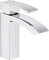 Cornat Grifo monomando para lavabo «Fortizza», cuerpo de latón de alta calidad, cromado, con desagüe, grifo de baja presión, grifo de baño, FOR12, plateado, 157 mm de altura | 149 mm de profundidad