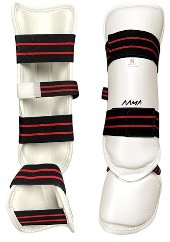 AAMA Martial Arts Taekwondo Vinyl Shin Instep Guard Protector - XXXS
