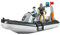 bruder 62733 - Bworld Polizei Schlauchboot mit Polizisten, Taucher & Zubehör - 1:16 Rettungsdienst Einsatz Rettungsschwimmer Polizeiboot Wasser-Spielzeug