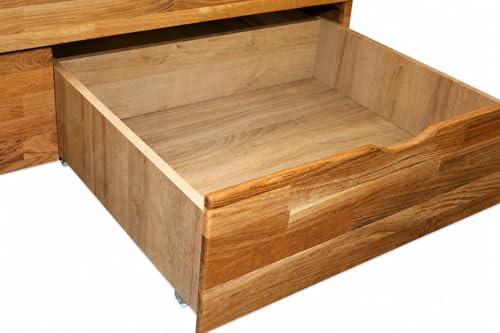 2er-Set Bettkasten Schublade Bett Schlafzimmer Jenny/SARA Wildeiche massiv