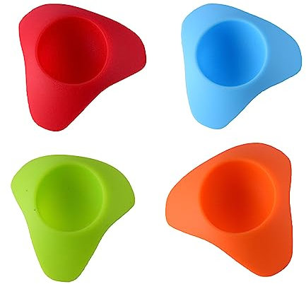 NentMent 4 Stück Silikon-Eierbecher Halter Pochierer Eier Pochierbecher Ständer Basis Sitz zum Servieren von hart und weich gekochten Eiern Lagerregal Eiersitzbehälter Küche Gadget Werkzeuge