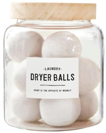 Santa Barbara Design Studio Glass Canister for Laundry Room Clear Storage Jar, Extra Large, Dryer Balls