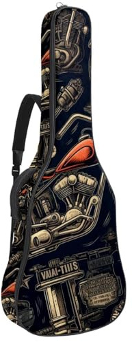 Gitarrentasche für Akustikgitarre, Vintage-Stil, 183 cm, 106,7 cm, mit verstellbarem Schultergurt, Gitarrentasche mit Rückenaufhänger, geeignet für E-Gitarren, Bassgitarren, klassische Gitarren,