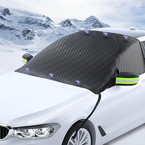 DCYBDL Frontscheibenabdeckung Auto für FIAT 500/500C/500E/Abarth 500 2007-2022-Pr, Magnet Windschutzscheiben Abdeckung Gegen Schnee EIS Frost Sonne Auto Windschutzscheiben Abdeckung,A Green