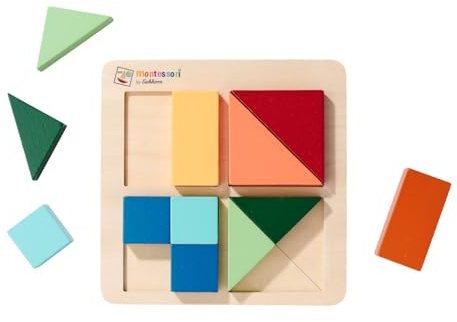 Eichhorn 100006032 - Montessori Pussel i Olika Former - Tillverkade i FSC® 100% Björk- och Bassplywood, BSK-Certifierad, Från 2 år
