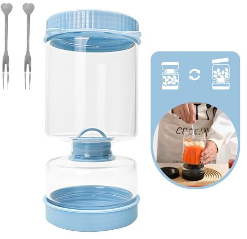 KafooStore Bocal à Cornichons Sablier en Verre avec Couvercle Hermétique – Pot à Pickles Retournable avec Timer – Idéal pour Olives, Légumes Marinés et Fermentés – 2 Fourchettes Inox Incluses