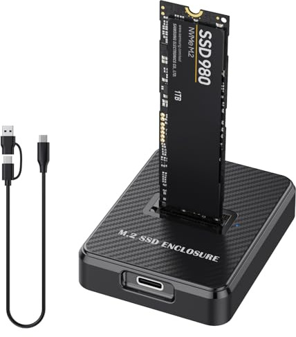 M.2 NVMe & SATA to USB C Docking Station, M2 SSD to USB A Reader Adapter for Both M.2 (M Key, B+M Key) NVMe NGFF SATA Dock, Size for 2280 2260 2242 2230 M2 Based SSD to USB Adapter 10Gbps