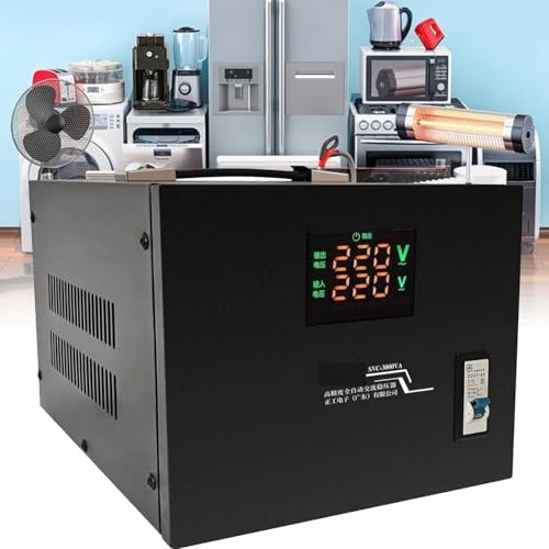 Stabilizzatore di tensione elettronico, alimentatore completamente automatico che protegge gli elettrodomestici dalle fluttuazioni di tensione, ideale per frigoriferi, computer, TV e unità CA