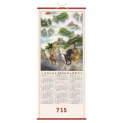 Chinesischer Wandkalender 2026 2026, das Jahr des Pferdes, Wandbehang, Mondkalender für chinesisches Neujahr, Heimbüro, Feng Shui, Segen, monatlich, wöchentlich, Restaurant, Supermarkt, Dekorationen