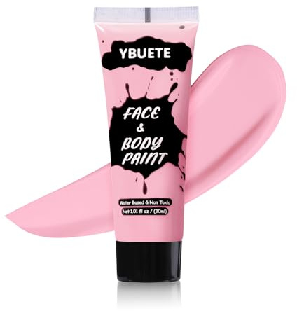 YBUETE Light Pink Cream Face Body Paint for Adults Halloween Cosplay Makeup | Professional Paint for Costume Party, Full-coverage Multi-Color Makeup Blendable Body Painting for Adults SFX Makeup