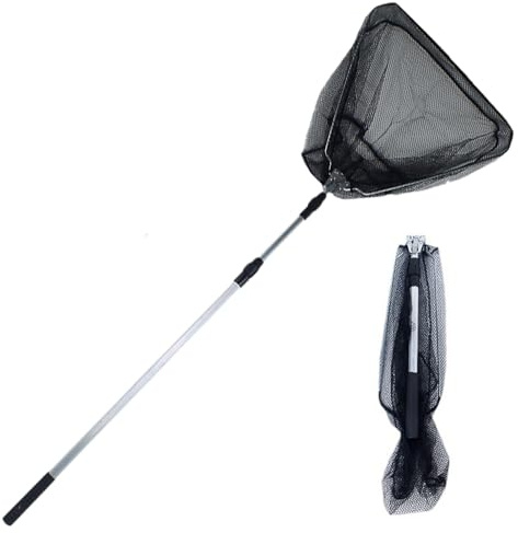 SKIKHN Kescher Teich,120CM Teich Kescher mit Teleskopstange,Kescher Angeln,Pool Kescher,Aquarium Poolkescher für Algen,Teleskop Unterfangkescher für Fische Fangen,Schwimmbad, Gartenteich Reinigung