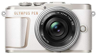 Olympus PEN E-PL10 Micro Four Thirds System Kamera Kit inkl. 14-42mm M.Zuiko EZ Objektiv, Bildstabilisierung im Gehäuse, schwenkbarer Monitor, 4K Video, Wi-Fi,16 Art Filter,9 erweiterte Fotomodi,Weiß
