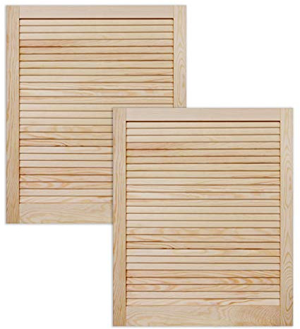 ben+camilla.com Lamellentür Holztür Natur 717 x 594 x 21 mm mit geschlossenen Lamellen für Regale, Schränke, Möbel | Kiefer Holz unbehandelt | Doppel-Paket 2-er Pack