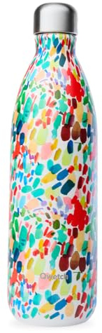 Qwetch - Botella Isotérmica Originals - Arty 1L - Botella Nómada de Acero Inoxidable - 24h Frío y 12h Caliente - Impermeable, Libre de BPA y Reutilizable