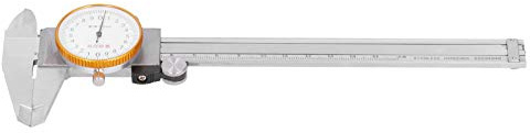 Calibro Vernier 0-150 mm con Quadrante Analogico, Acciaio Inox, Strumento di Misura Manuale per Torni, Precisione 0,02 mm, Utensili per Lavorazione Metalli