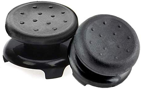 TEUVO Thumbstick Controller Sticks für PS4 und für PS5, 2Stk Schwarze Silikon Controller Aufsätze zur Verbesserung der Ziel- und Kontrollgenauigkeit