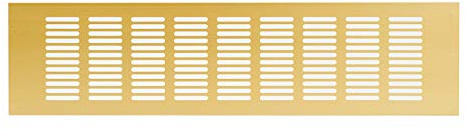Rejilla de ventilación de aluminio – Cubierta de ventilación de metal para muebles – Electrodomésticos incorporados (120 mm x 400 mm, dorado)
