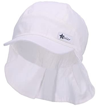 Sterntaler Unisex Kinder Schirmm.nacken Leinencharakter Kindermütze, Ecru, 39 EU