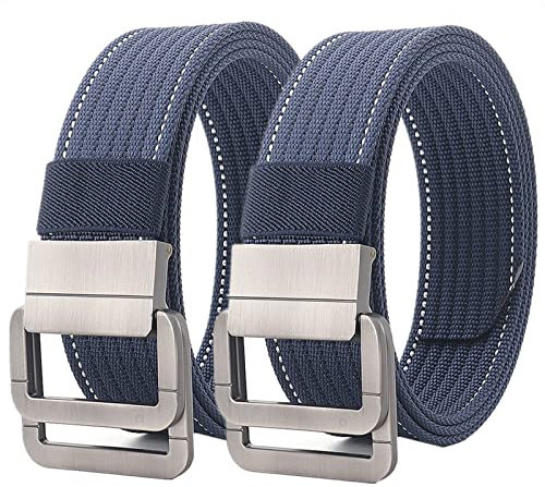 Plus Size Bis zu 170cm langer Nylon Segeltuch-Militär Tactical Gürtel für Männer mit Doppelring, 2er-Pack