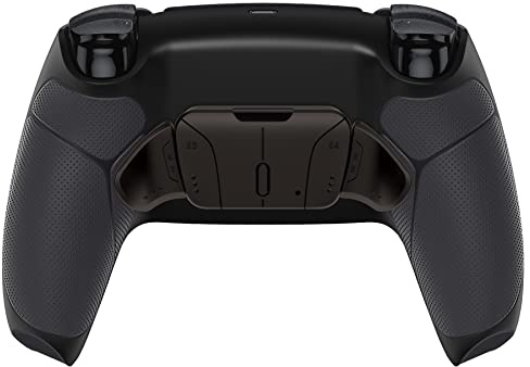 eXtremeRate Programmierbar RISE4 Metall Remap Kit für ps5 Controller BDM-030/040/050, Remapping Board&Gummiert Griff Rückplate Gehäuse Case&Metal Back Paddles für ps5-Schwarz