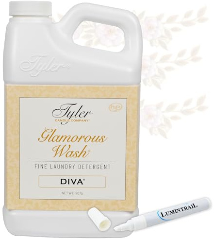 Tyler Glamorous Wash DIVA Détergent à lessive fin avec stylo détachant – Détergent liquide conçu pour les vêtements – Lavable à la main et en machine – 946,2 g (DIVA)