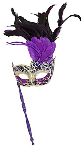 Schlafmaske Maskerade Maske Hochzeit Karneval Party Performance Lila Kostüm Sex Dame Maske Venedig Feder Sexy Halloween Maske Augenmaske Schlafmaske (Size : A)