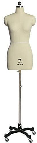 Nähen Schneiderpuppen Damen Schaufensterpuppen, Frauen Schneider Schneiderpuppen Schaufensterpuppe Ständer auf Rädern, höhenverstellbare Schaufensterpuppe zum Nähen (Color : White, Size : S-Model 80)