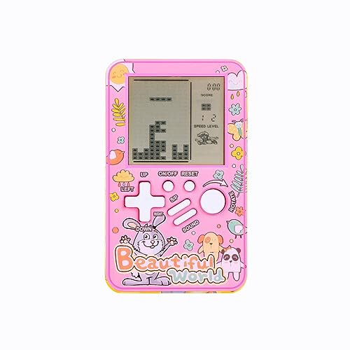 CZT Nuovo MINI Brick gioco console di videogiochi Console portatile per bambini 23*99 Retro giochi vintage Giocattoli da interno Elettronica di intrattenimento all'aperto Regali del giocattolo (Pink)