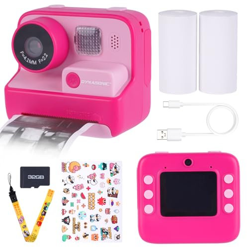 Macchina Fotografica per Bambini DYNASONIC, Mini Ricaricabile Fotocamera Digitale per foto e video. 48MP. 2,5k UHD con Scheda SD, Regalo per bambini e regazze 3-14 anni