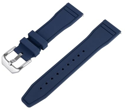 Crafter Blue UX07 21MM Straight End Watch Band FKM Rubber Watch Strap Replacement for All 21mm Width Lug Watches, Navy
