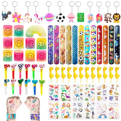 Ainvliya 72Pcs Kinder Party Spielzeug Set - Dino Einhorn Party Zubehör Geschenk Geburtstag Mädchen Jungen SchüLerbelohnung