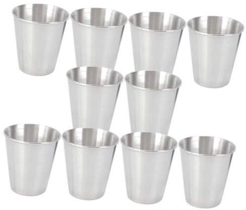 CIYODO Edelstahlbecher Mit Deckel Mehrwegbecher Für Haushalt Praktische Trinkbecher Aus Stahl Wiederverwendbare Schnapsbecher Für Camping