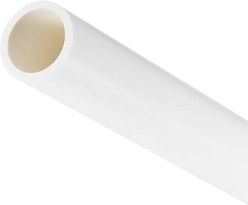 MACHSWON PVC Pipe 16mm ID 20mm OD 500mm Length Round Plastic Rigid Tubing High Impact for Drain Pipe Cable Sleeve(White)