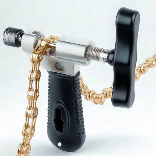 Universal Bicycle Chain, Bike Chain Breaker Tool with Chain Hook, Reusable Chain Rivet Extractor Pin Rivet Chain Cutter Splitter for Bike Chain Link Repair Suitable for Road and Mountain Bicycle