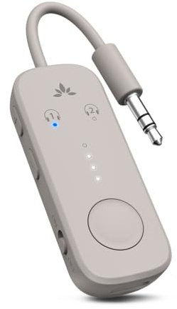 Avantree Relay - Flugzeug Bluetooth Adapter für 2 AirPods oder Kopfhörer | Qualcomm aptX Adaptive, 25 Std. Akku, Firmware-Updates, 3,5mm AUX Klinke Transmitter Sender für Flugreisen & Fitnessstudio