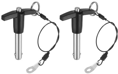 QUARKZMAN 2Pcs Goupilles de Verrouillage de Poignée en T, 10mm x 30mm Longueur d'Utilisation Acier Inoxydable Bouton-Poussoir à Libération Rapide
