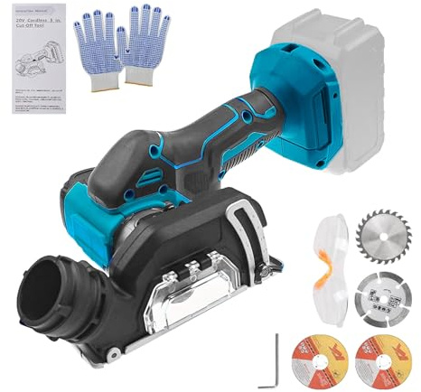 Cordless Angle Grinder for Makita 18V Batteries, 20000RPM 500W Variable Speed Angle Grinder Compatible with Makita 18V Batteries with 3 Blades for Cutting Polishing Grinding