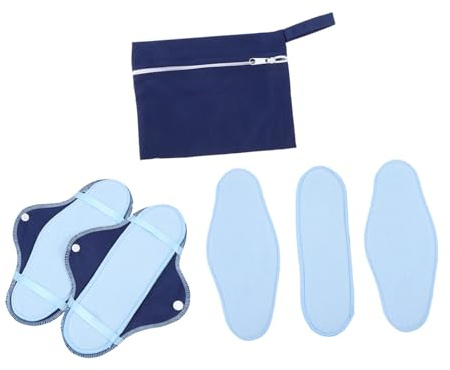 KOCKSHION Waschbare Menstruationsbinde Polar Fleece Einlage 8 Stück mit Flügeln aus Mikrofaser Hautfreundlich Saugstark für Reisen und Sport Damenhygiene