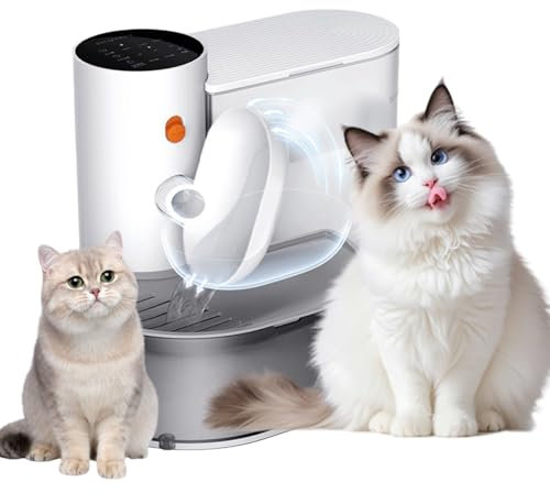 Smart Pet Water Fountain for Drinking, 3L Rechargeable Battery Operated Cat Water Fountain, Self-Refill Tipping Sewage Separation Pet Water Dispenser, Ultra Silent 180 Days Endurance