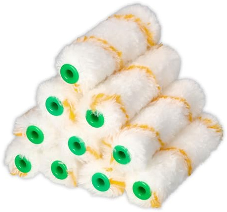 ToolSpace 10x Malerrolle 11cm Farbrollen Fassaden Malerrollen Polyacryl Hohe Farbaufnahmekapazität Profi Farbwalze für Dispersions Acryl Latex Silikon Silikatfarbe Fassadenwalze für Fassadenfarbe DIY