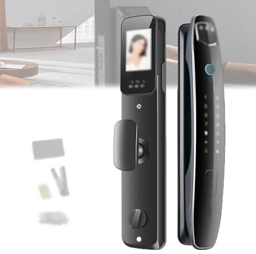 Smart Dörrlås Deadbolt, Smart Keyless Entry Lock, Ansiktsigenkänning, Dubbla Hd-Kameror, Rödljusbilder, Flera Upplåsningsmetoder, Realtidsövervakning, Fjärrintercom Smart Lock