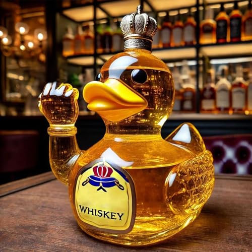 Gihioue Botella de pato de whisky de dedo medio, 10 Oz Bromas Estatua de Pato Garrafa, Divertida Jarra de Pato de Whisky Para Oficina, Decoración del Hogar