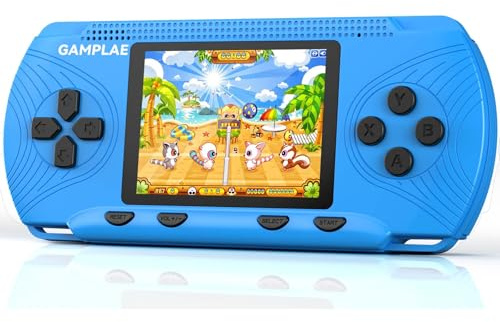 QREDTA Games Consoles For Kids, Built-In 258 Games Handheld Consoles, 3 Inch Screen 1020m AhRechargeable Battery Portable Gaming Player, Hand Held Games